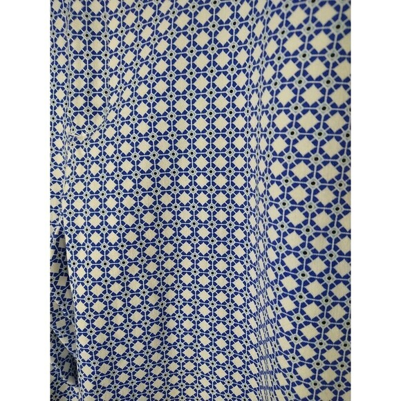 $ Old Navy Diva Blue White Diamond Flat Pocket Cropped Capri Button Pants Size14 - Picture 4 of 13